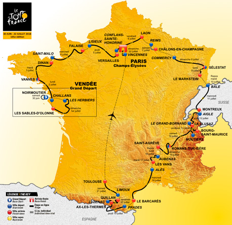 Tour de France 2018 route