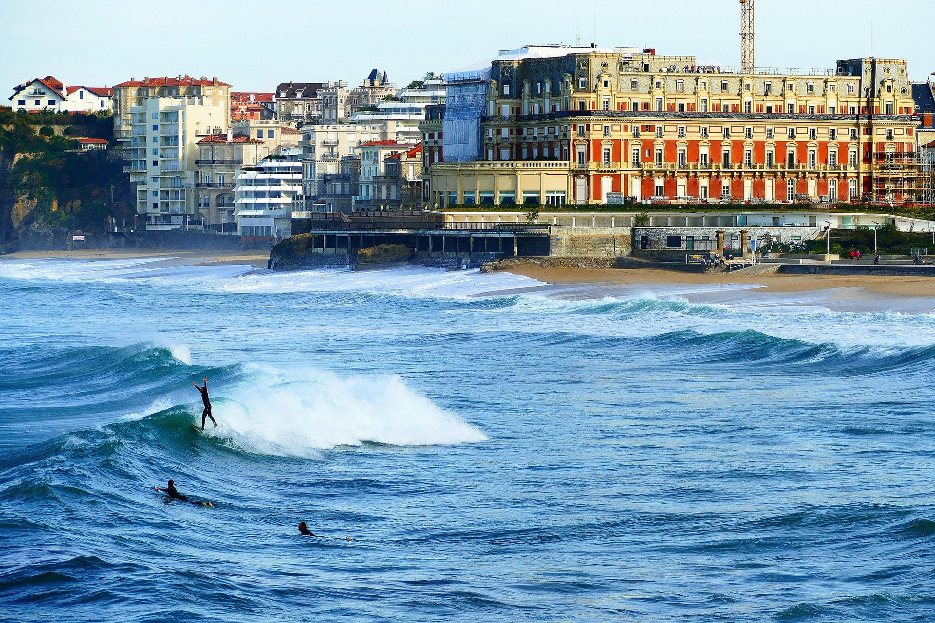 people surfing in Biarritz