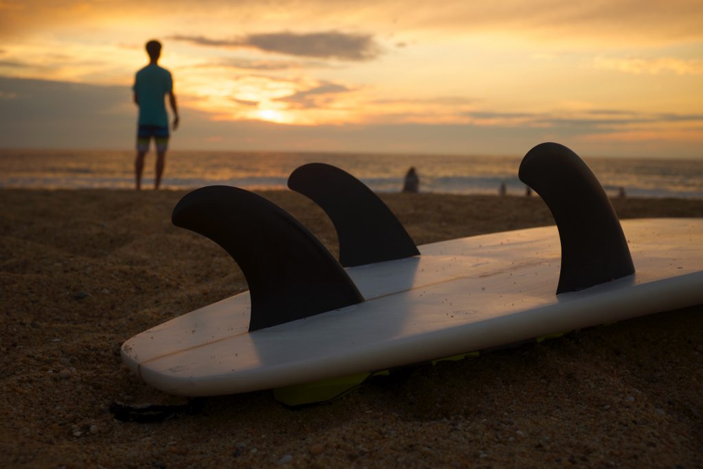 Surfboard on a Spanish beach